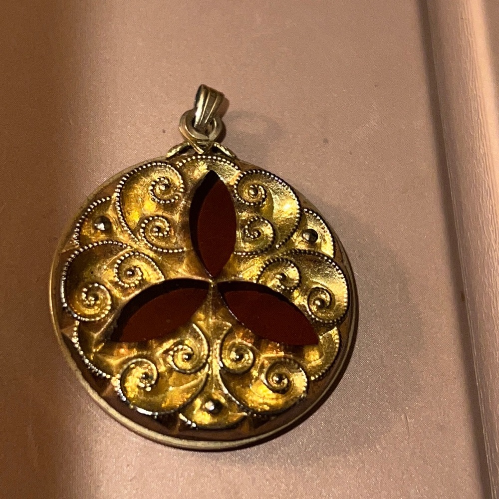 Rare antique topaz Glass European charm for necklace